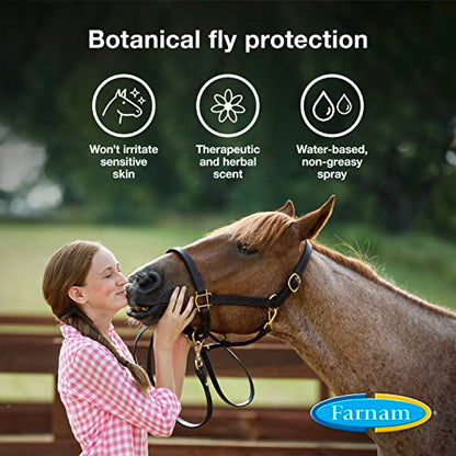 Farnam Equisect Botanical Fly Repellent for Horses, Dogs and Cats, 32 Ounces, Quart Spray (Pack of 2) - size: 32 Fl Oz (Pack of 2)