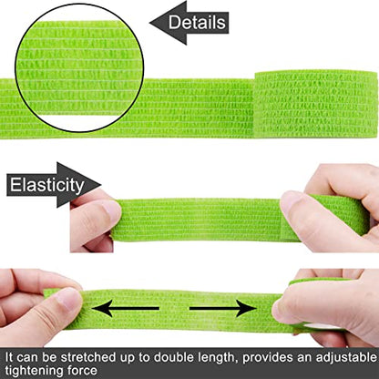 BQTQ 120 Rolls Elastic Adhesive Tape 1 Inch Self Adherent Stretch Bandages - color: Rich Color, size: 1 Inch