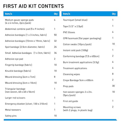 Professional First Aid Kit, Large, Wall Mount & Portable, OSHA Compliant | Wall Mountable & Portable, Hard Case, OSHA Compliant, For Workplace, Office, Restaurants, Work Vehicles, Retail - size: Large