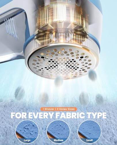POPCHOSE Fabric Shaver, Lint Shaver with 6-Leaf Blade, Rechargeable - color: Light Blue
