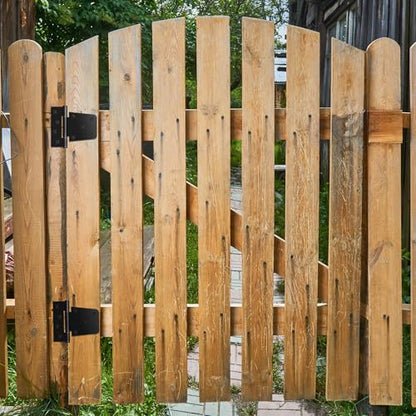 3.5 Inch Heavy Duty Gate Hinges, 2 Pack Black Iron Door Hinges | Solid Iron, Black Powder Coated; Rust and Corrosion Resistant; for Wooden Gates, Barn Doors, Shed, Fence; Screws Included