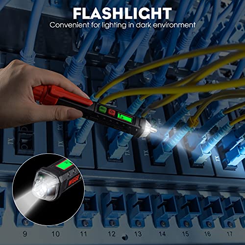 WGGE AC Voltage Tester,Non-Contact Voltage Tester, Dual Range 12-1000V/48-1000V with LCD Display, Buzzer Alarm, Flashlight and Live/Neutral Wire Detection