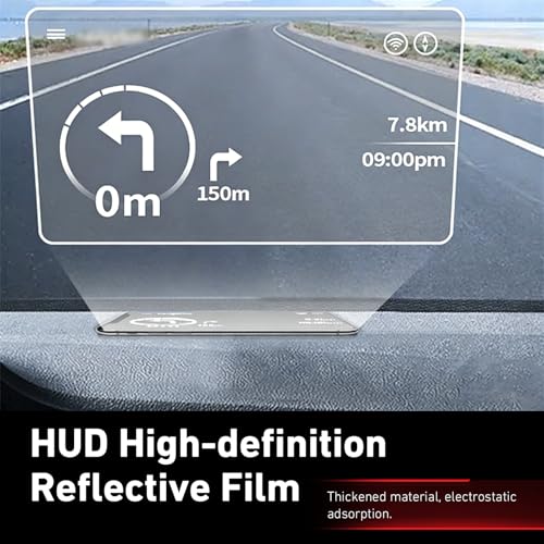 2 PCS Car Reflective Film, High Clarity Head Up Display Windshield Film, Anti-glare Auto Reflection Sticker, Universal Windscreen Sticker for Most Cars (White)