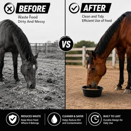 LOVIVO Horse Rubber Feed PAN 1GALLON 3 - size: 1 gallon 3PCS