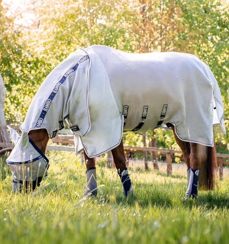 Horseware® Rambo® Protector Fly Sheet - Silver/Navy & White & Beige, 81 inches - size: 81 inches