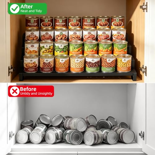 Expandable Can Organizer for Pantry, 4-Tier Adjustable Metal Can Rack - size: 4 Tier*1