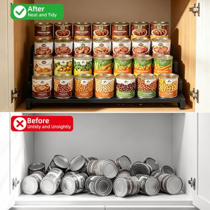 Expandable Can Organizer for Pantry, 4-Tier Adjustable Metal Can Rack - size: 4 Tier*1