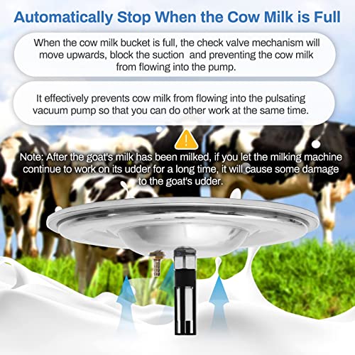 9L Cow Milking Machine, Rechargeable Battery Adjustable Pulse Vacuum Electric Cow Milking Machine,Portable Milking Machine,Individual Pulsation Adjustment, Udder Protection - size: 9L Cow