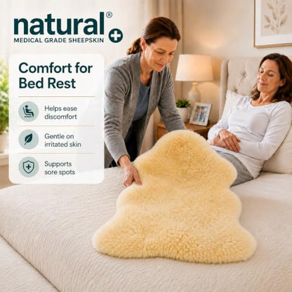 Natural Medical Sheepskin Pad, Non-Slip Back, Natural, 24 x 36 in, 1 Pack - color: Natural, size: 24x36 Inch (Pack of 1)