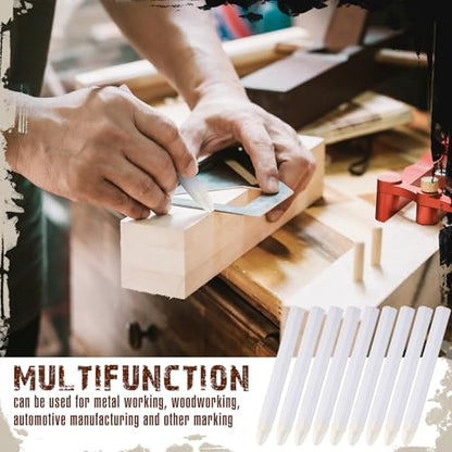 MotiMind 120 Pcs Industrial Lumber Crayons Bulk Wax Tire Marker Construction Marker for Craft Detailed Marking on Lumber Metal Carton Ceramics Concrete Glass Plastic 4.45" x 0.43" (White) - color: White
