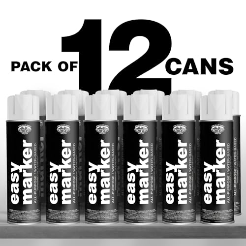 Fox Valley Easy Marker Inverted Spray Paint 16oz Pack of 12, White