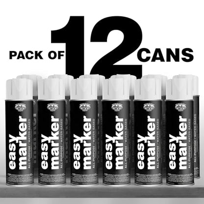 Fox Valley Easy Marker Inverted Spray Paint 16oz Pack of 12, White