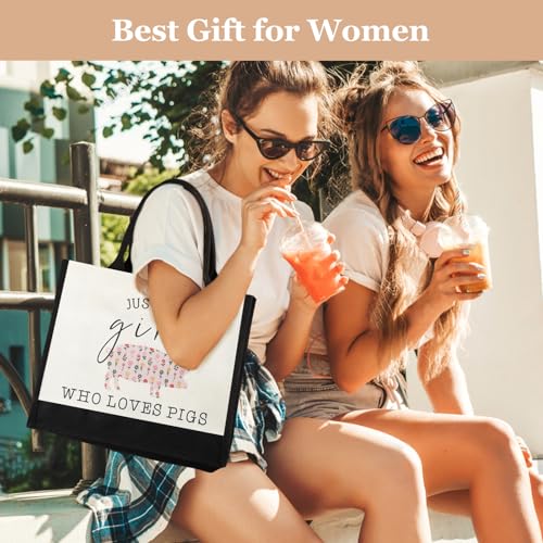 GevGuxLuo Tote Bag for Women Animal Lover Bag Gift for Women - color: Pigs