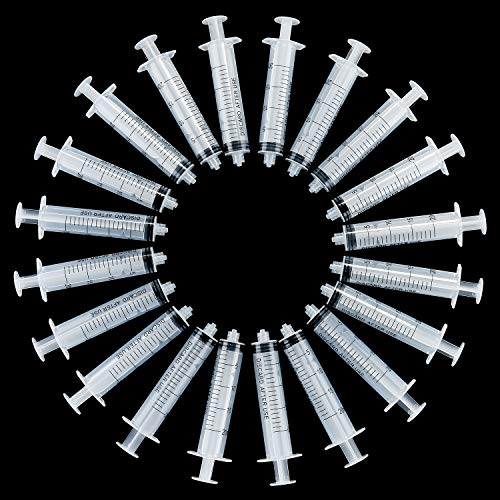 TecUnite 20 ml 20 Pack Plastic Syringes Without Needle for Liquid and Craft - size: 20 ML