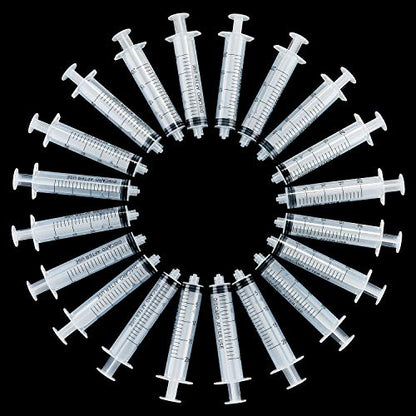 TecUnite 20 ml 20 Pack Plastic Syringes Without Needle for Liquid and Craft - size: 20 ML
