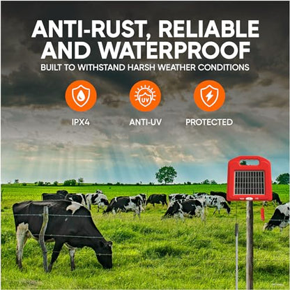 Pet & Livestock HQ - 3280ft Electric Polywire Fence with 5 Mile Charger and 100 Insulators - 3 Product Bundle