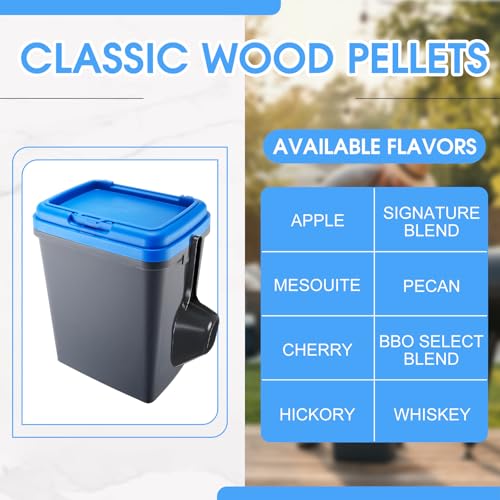 Kathfly 16 lb Wood Pellets Container with Locking Lid, Scoop and Stickers