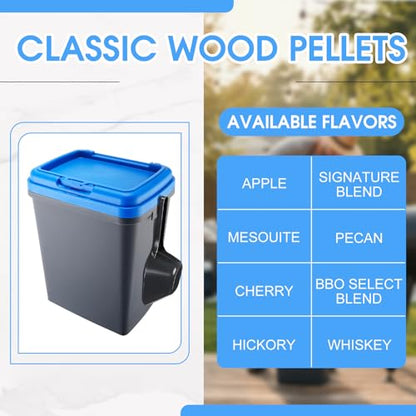 Kathfly 16 lb Wood Pellets Container with Locking Lid, Scoop and Stickers