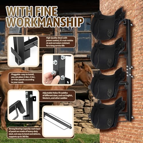 4 Tier Saddle Rack Wall Mount,Horse Saddle Storage Rack