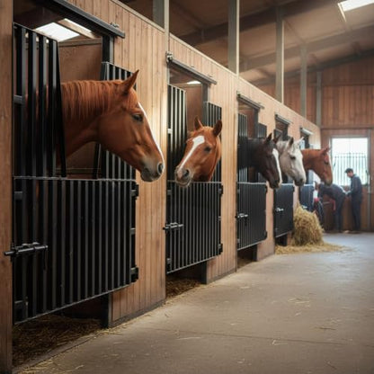 Horse Barn Door Gate 48" X 42" Metal Horse Stall Door Guards Yoke Design | Heavy Duty Horse Stall Gate for Horses, Farm, Home Barns Doorways Livestock Enclosures
