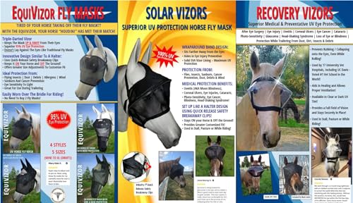 EquiVizor 95% UV Eye Protection (XL) Standard Horse Fly Mask - Help with Uveitis, Corneal Ulcer, Light Sensitivity. Designed to Stay On Your Horse. - size: XL
