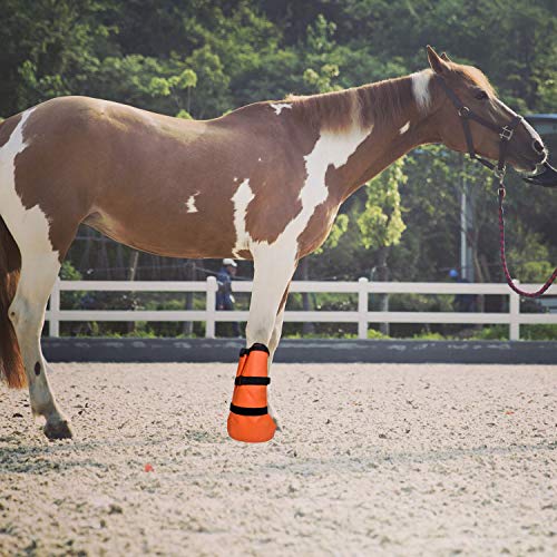 yeezo Hoof Soaking Boot Horse Soaker Hooves Treatment Bag with EVA Pad 1 Pair - color: Orange