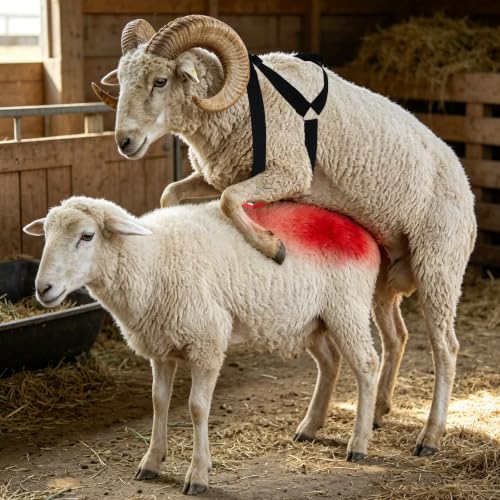 Ram Breeding Marking Harness &1 Marking Crayon for Goat Sheep,Red
