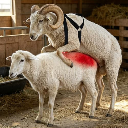 Ram Breeding Marking Harness &1 Marking Crayon for Goat Sheep,Red