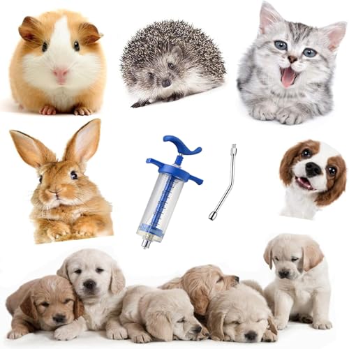 1Pcs Reusable Goats Syringe, Goats Feed water filler, Reusable, Drench Nozzle, for Bird, Cattle, Sheep, Goats, Horse, Pig, Dog Supplies, Pet Water Filler Tool (M-50ML)