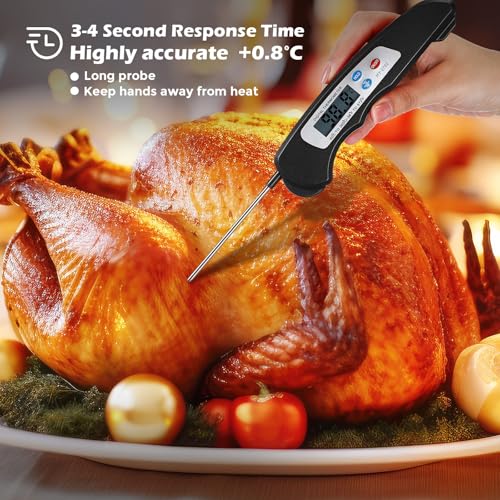 Xuhal 12 Pcs Digital Meat Thermometer with Probe Instant, Black, Red, White - color: Black, Red, White