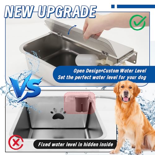 2.5 Gallon Automatic Dog Water Dispenser, Stainless Sateel Auto-Fill Bow