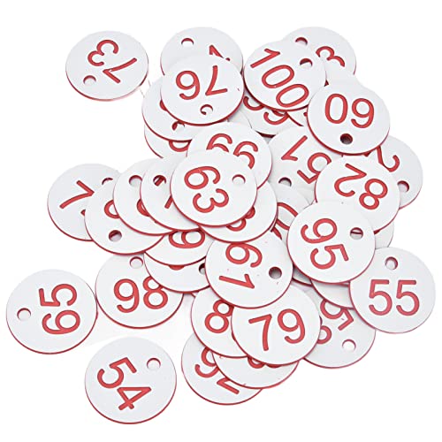 Beehive Numbered Tags, Durable ABS Plastic Livestock Identification Markers for Beekeeping Apiary Management and Farm Organization 51 to 100 50Pcs - color: White, size: 51-100