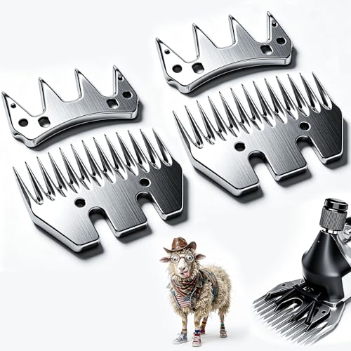13 Tooth Grooming Replacement Blades for Oster/Lister/Heinige | For GDJOB/BEETRO/Dragro/TAKEKIT Sheep Clippers Blades, For Grooming Goats, For Grooming Lambsr, Silver, 2PCS - color: Silver/2pcs