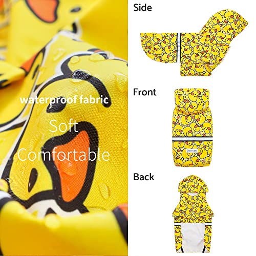 Fitwarm Funny Duck Dog Raincoat with Hood, Waterproof Rain Jacket for Small Dogs Boy Girl, Reflective Pet Poncho, Packable, Adjustable, Yellow, Small - color: Yellow, size: Small