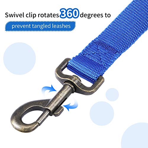 HIKISS Long Dog Leash Obedience Recall Training Agility Lead with Thickening Material for Large Dog - 15ft 20ft 30ft 50ft 100ft Training Leash(Blue 15ft) - color: T2:Large Dog Thicken blue, size: 15 Feet