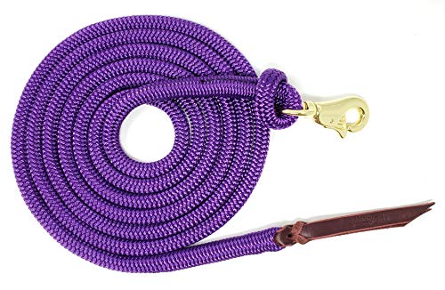14 FT Lead Rope with BPS Snap - color: Purple, size: 14 ft. Brass Trigger Snap