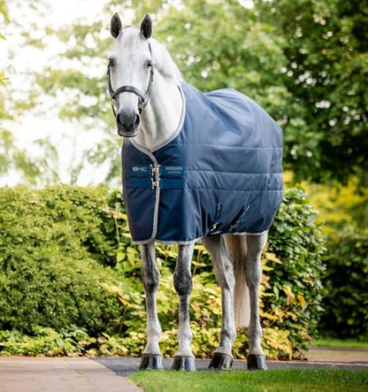 Horseware Ionic® Therapy Stable Blanket - Imperial Blue/Silver & Navy, 87 inches - size: 87 inches