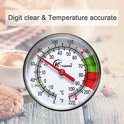 KT THERMO Instand Read 2-Inch Dial Thermometer,Best for The Coffee Drinks,Chocolate Milk Foam - size: 0~220℉