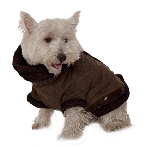 Warming Winter Pet Coat, Medium, Brown with Brown Lining