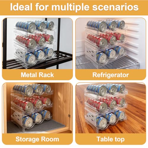 Cat Food Can Organizer 3-Tier Hold 54 Cans 3.5oz Transparent Cat Can Rack - size: 3 Layers