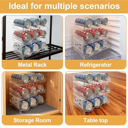 Cat Food Can Organizer 3-Tier Hold 54 Cans 3.5oz Transparent Cat Can Rack - size: 3 Layers