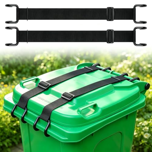 2PCS Trash Can Lock Lid, Animal Proof Lock for 28-96 Gallon Garbage Bins - color: 2 PCS