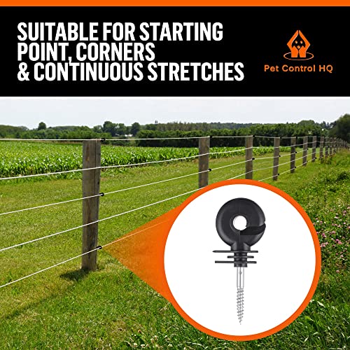 200 x Electric Fence Insulators Screw-in Wooden Posts - Suitable for Polytape Polywire Tape Rope Electric Wire
