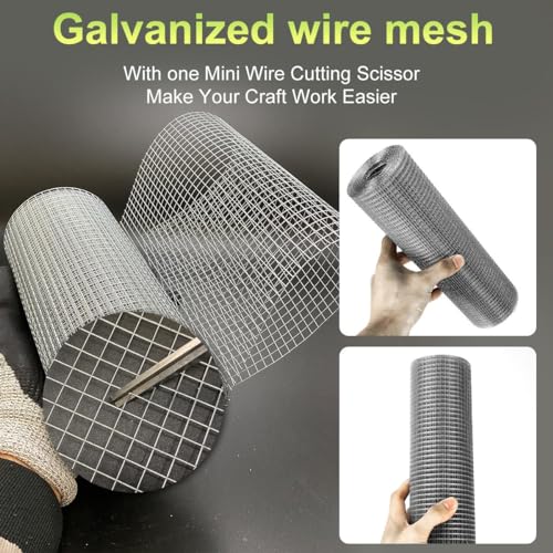 Hardware Cloth 12'' x 20' 1/4 in Galvanized Wire Mesh Roll (23 GA) Chicken Wire Fence Roll for Chicken Pen/coop Fences, Screen mesh, Rabbit/Snake Fences, Poultry enclosures, Handicraft Making, etc. - size: 12In x 20Ft