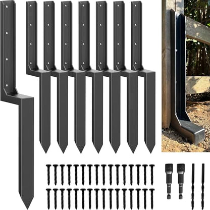 IRONBABE 33.62" Fence Post Repair Kit, Fix Leaning 4x4/6x6 Wood Post, 8Pack - size: AS1-8Pack 35.18x7.06x9.77"