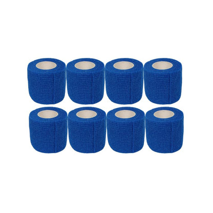 2" Cohesive Flexible Bandage Wrap – Blue - Pack of 8 - color: Blue
