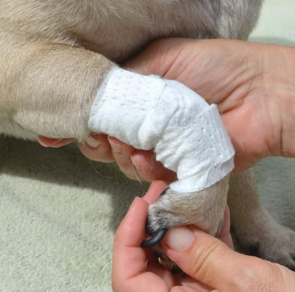PawFlex Joint and Large Area Wound Bandages for Dogs Cats & Other Pets. Great for Leg Joint sprains and Tail Injuries! Non Adhesive Breathable Non-Slip Disposable Washable Value Pack (Medium 20pk) - size: Medium 20pk