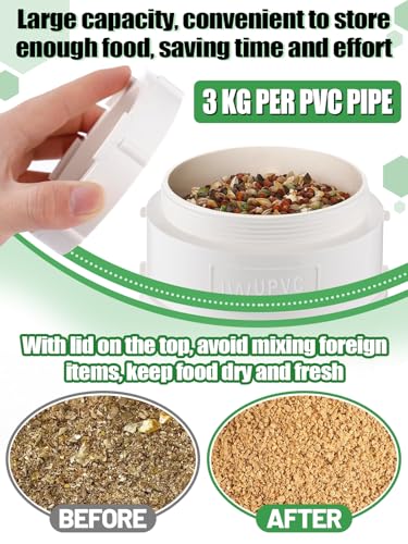 MEWTOGO 2 Set Automatic Chicken Feeder No Waste - color: White-2 set