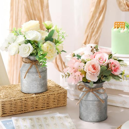 Domensi 6 Pcs Farmhouse Metal Flower Vase, Iron Color - color: Iron Color