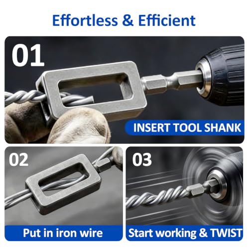 Wire Twister Tool for Drill, 2 PCS Steel Set Drill Wire Twister (#9#11)